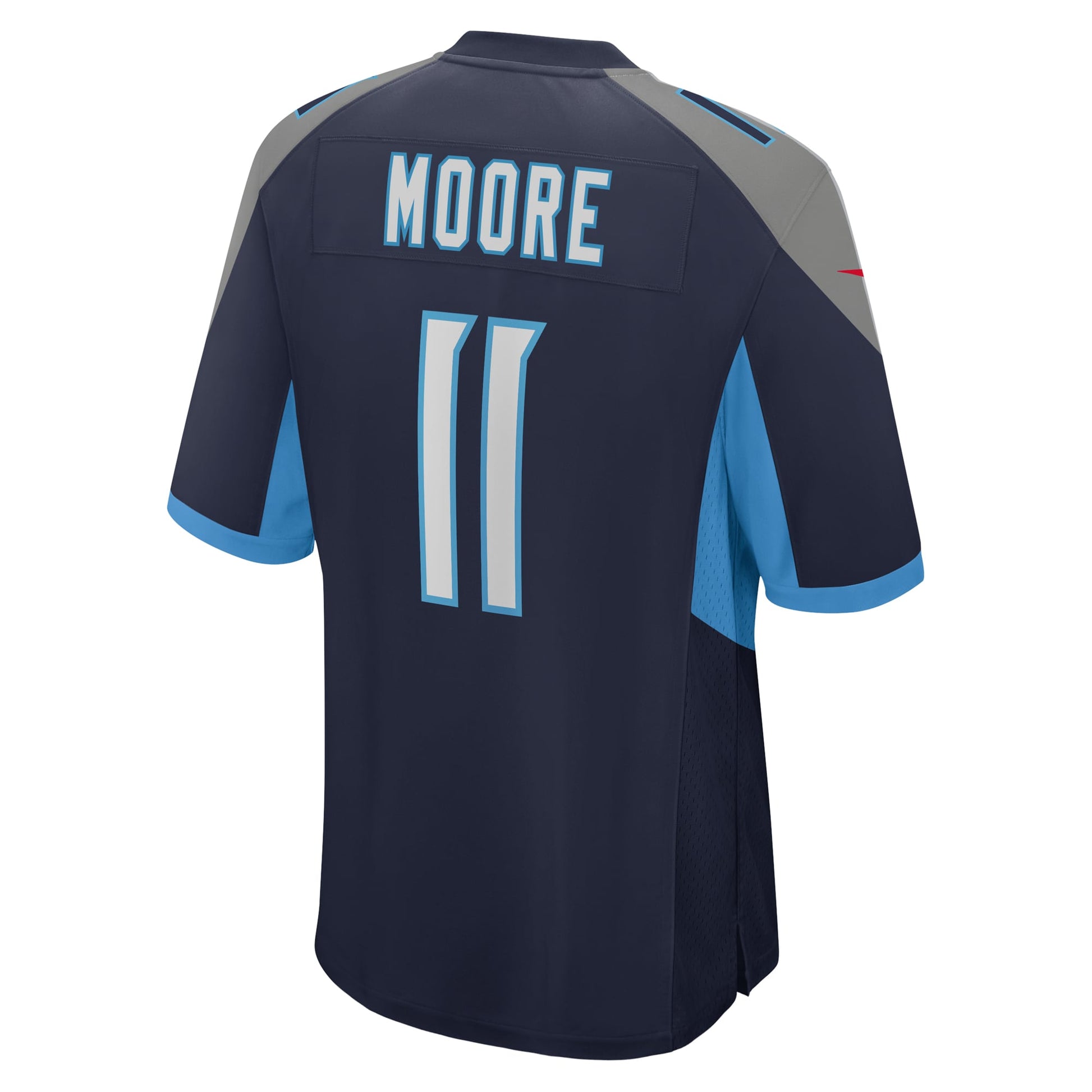 Chris Moore Tennessee Titans Game Jersey - Navy football jersey product view 3