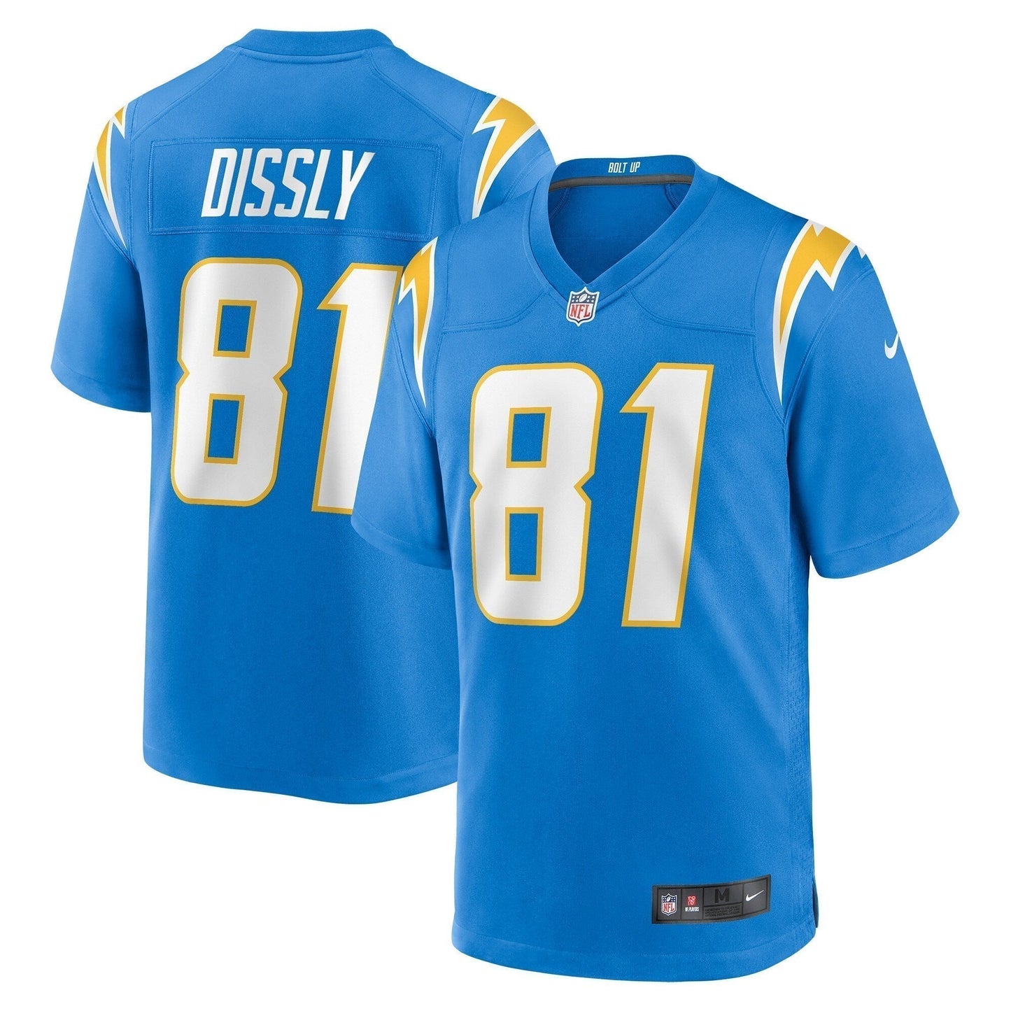 Will Dissly Los Angeles Chargers Game Jersey - Powder Blue football jersey product view 1