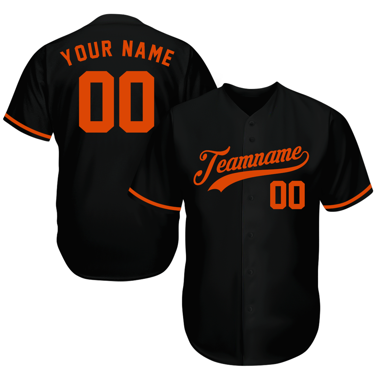 Customize Baseball Jersey - Gifts For Baseball Fan - Black Orange - Fathers Day Gifts For Baseball Dads - T-Shirt, Sweatshirt, Hoodie