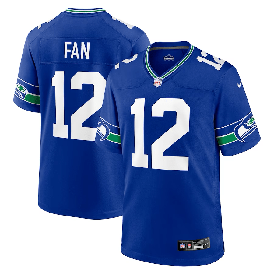 12th Fan Seattle Seahawks Throwback Jersey football jersey product view 1