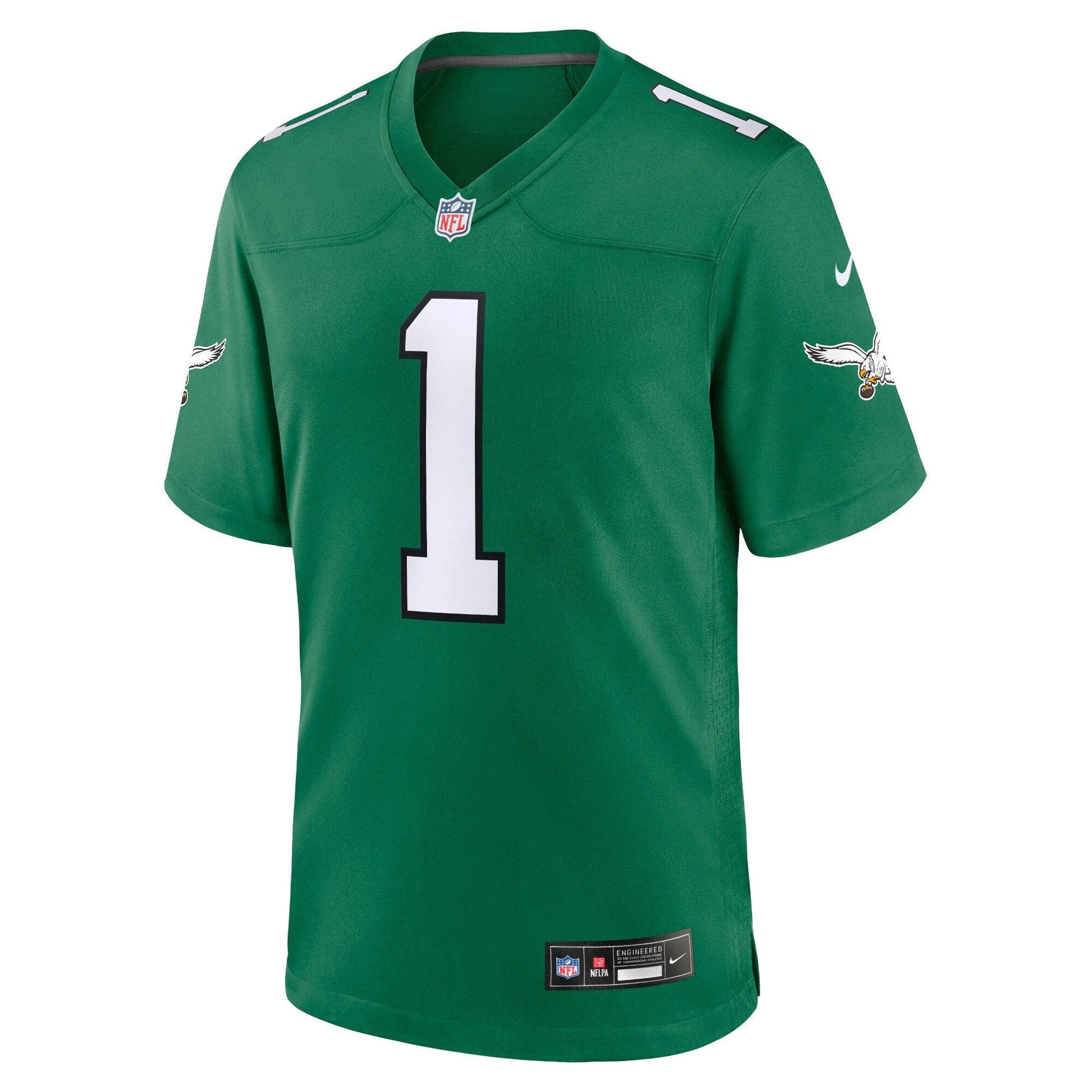 Jalen Hurts Philadelphia Eagles Alternate Game Jersey - Kelly Green football jersey product view 2