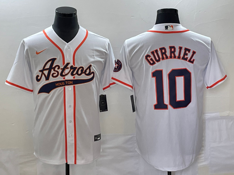 Men's Houston Astros Yuli Gurriel #10 White Replica Jersey1 Joint Edition baseball jersey product view 1