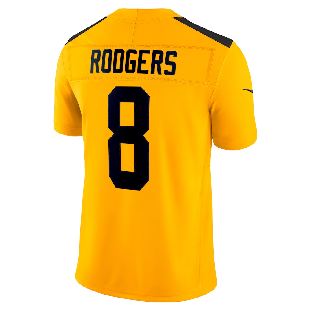 P.Steelers #8 Aaron Rodgers Gold Alternate Vapor F.U.S.E. Limited Jersey football jersey product view 1