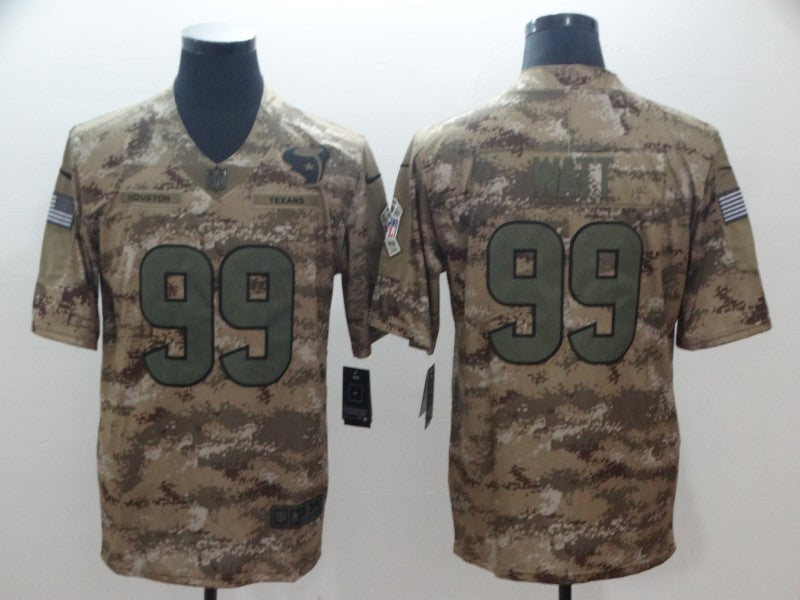 Men's Houston Texans J.J. Watt #99 Camouflage Game Jersey1 football jersey product view 1
