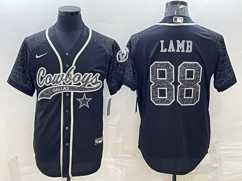 Men's Dallas Cowboys CeeDee Lamb Black RFLCTV Limited Jersey Joint Edition football jersey product view 1
