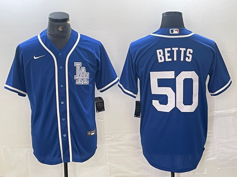 Men's Los Angeles Dodgers Mookie Betts Blue Limited Player Jersey baseball jersey product view 1