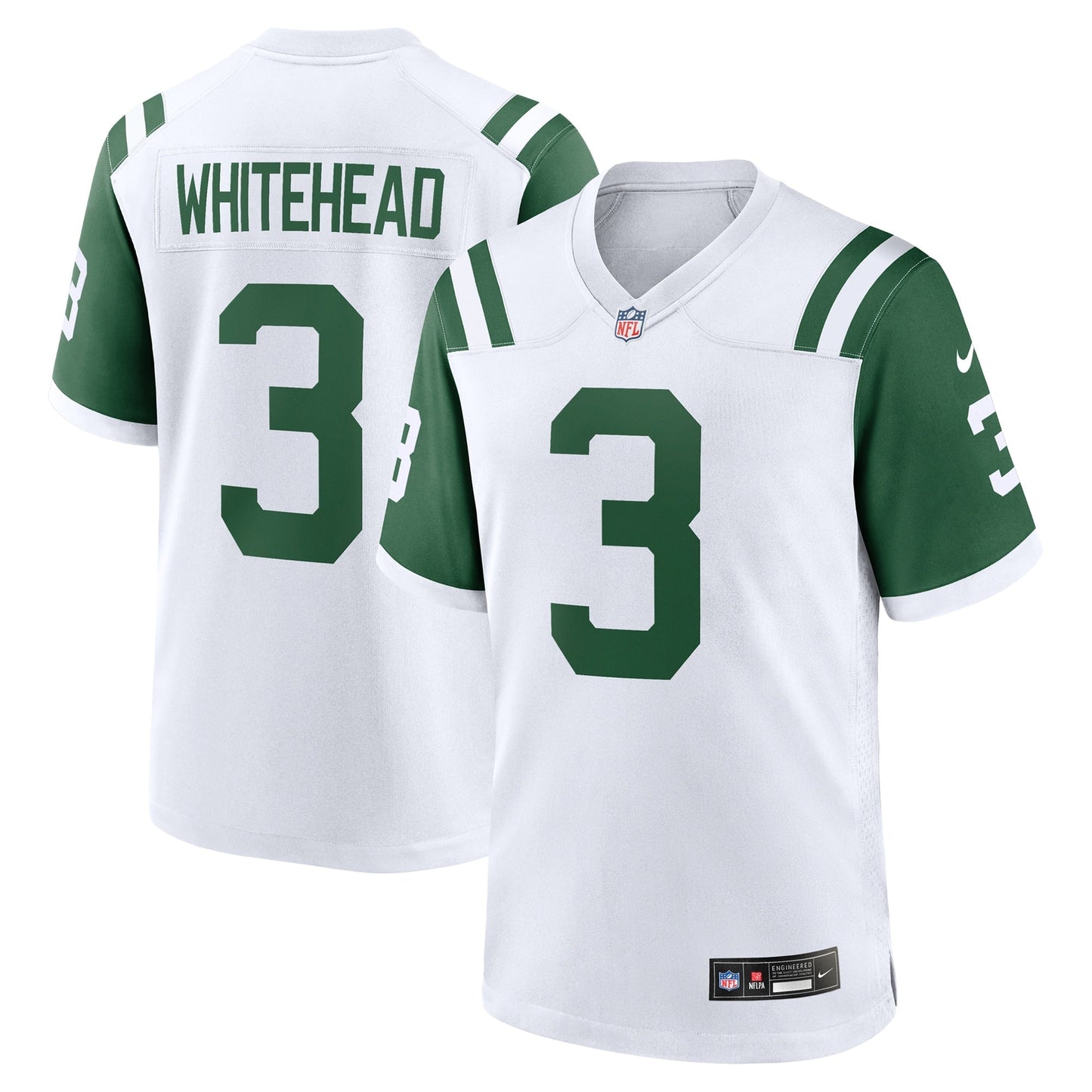 Jordan Whitehead New York Jets Classic Alternate Game Jersey - White football jersey product view 1