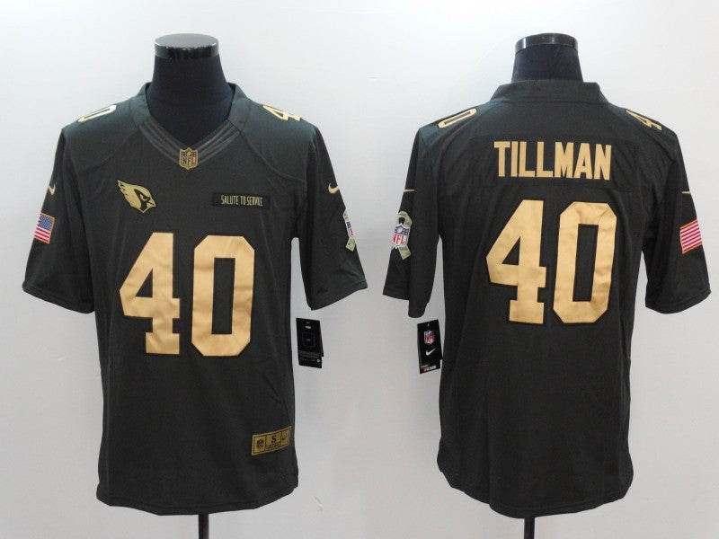 Men's Arizona Cardinals Pat Tillman #40 Black Team Game Jersey1 football jersey product view 1
