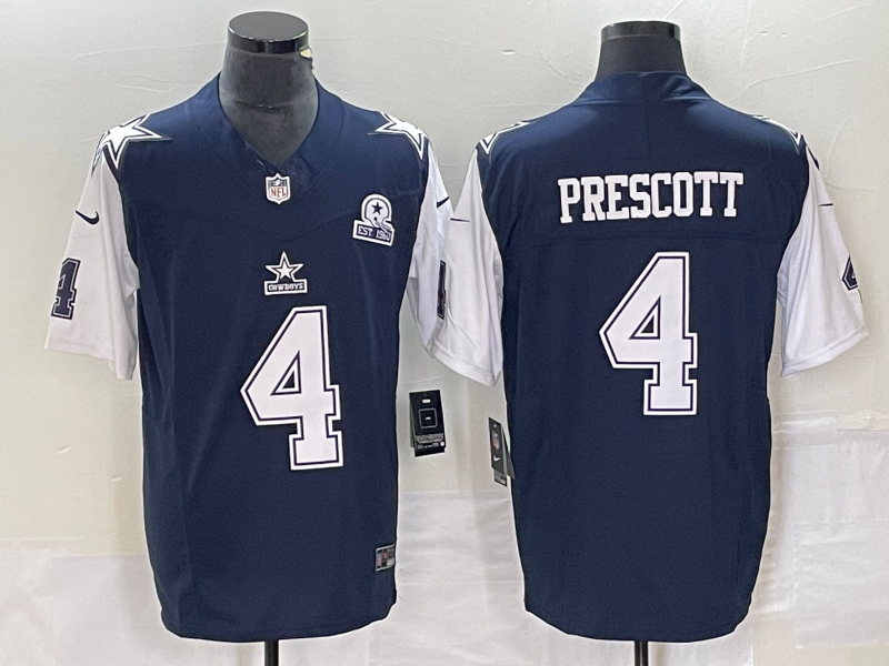 Men's Dallas Cowboys Dak Prescott #4 Navy Legend Player Jersey1 football jersey product view 1