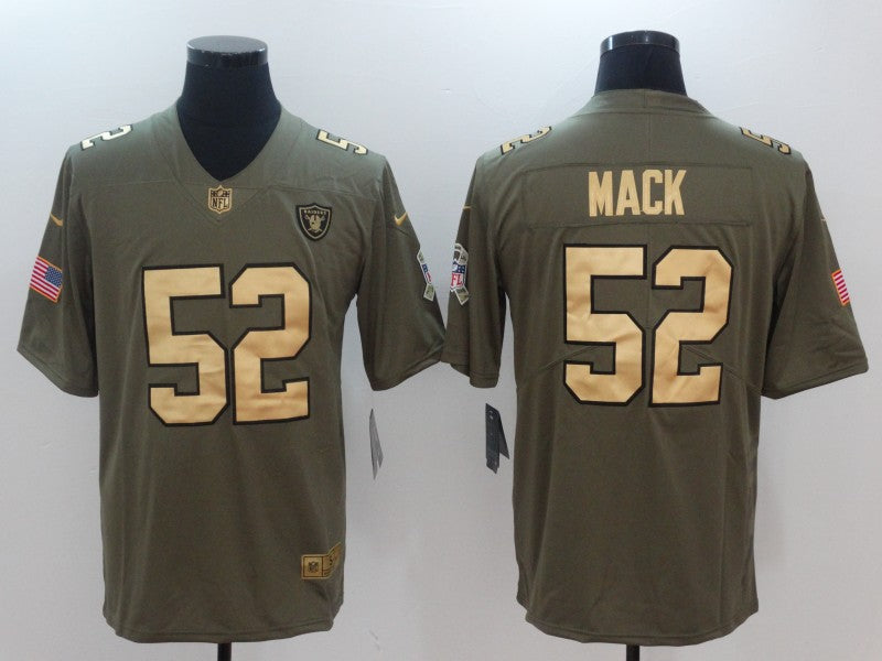 Men's Las Vegas Raiders Khalil Mack #52 Brown Player Game Jersey1 football jersey product view 1