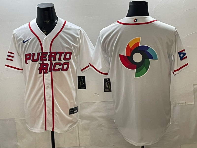 Men's Puerto Rico Baseball White 2026 World Baseball Classic Player Jersey baseball jersey product view 1