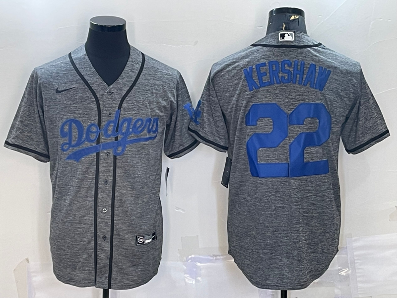 Men's Los Angeles Dodgers Clayton Kershaw Gray Alternate Replica Player Name Jersey1 baseball jersey product view 1
