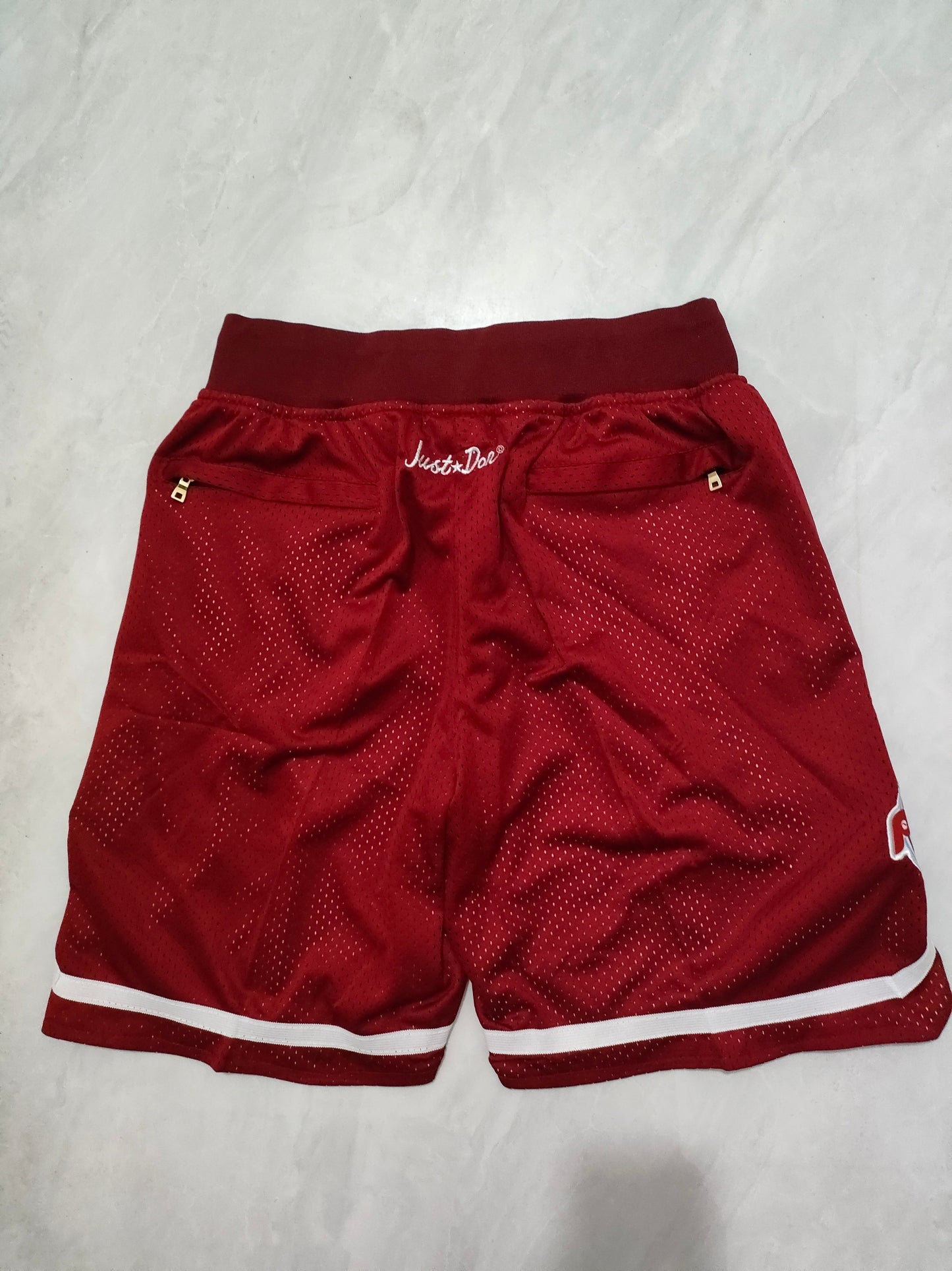 JUST DON Philadelphia Phillies Wine Red Pocket Shorts baseball jersey product view 2