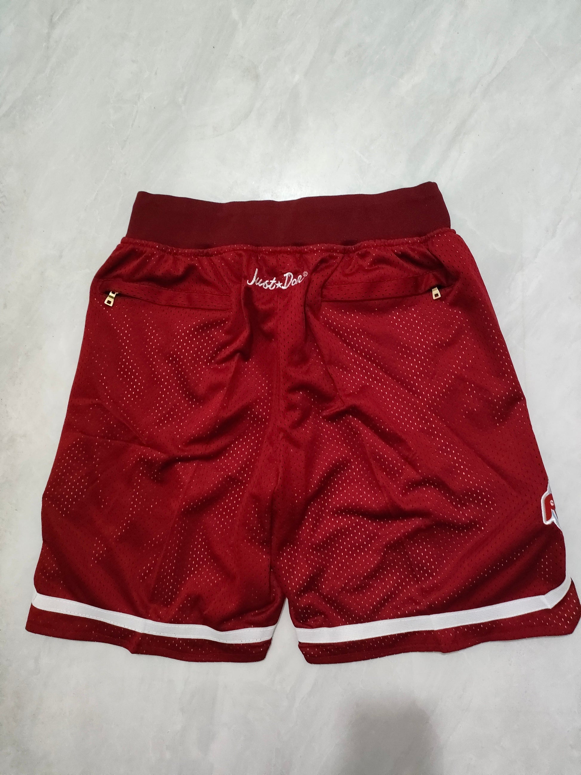 JUST DON Philadelphia Phillies Wine Red Pocket Shorts baseball jersey product view 2