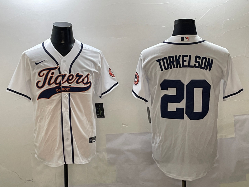 Men's Detroit Tigers Spencer Torkelson #20 White Player Jersey baseball jersey product view 1