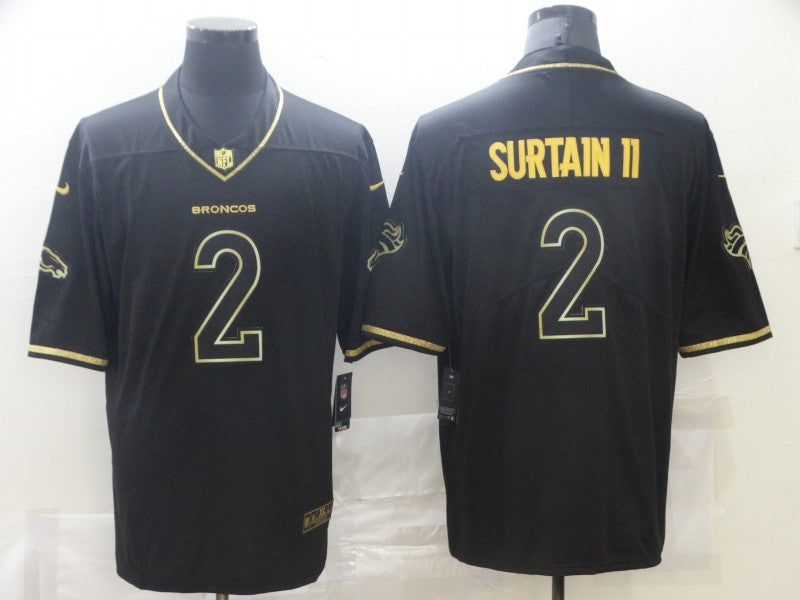Men's Denver Broncos Patrick Surtain II #2 Black Game Jersey1 football jersey product view 1