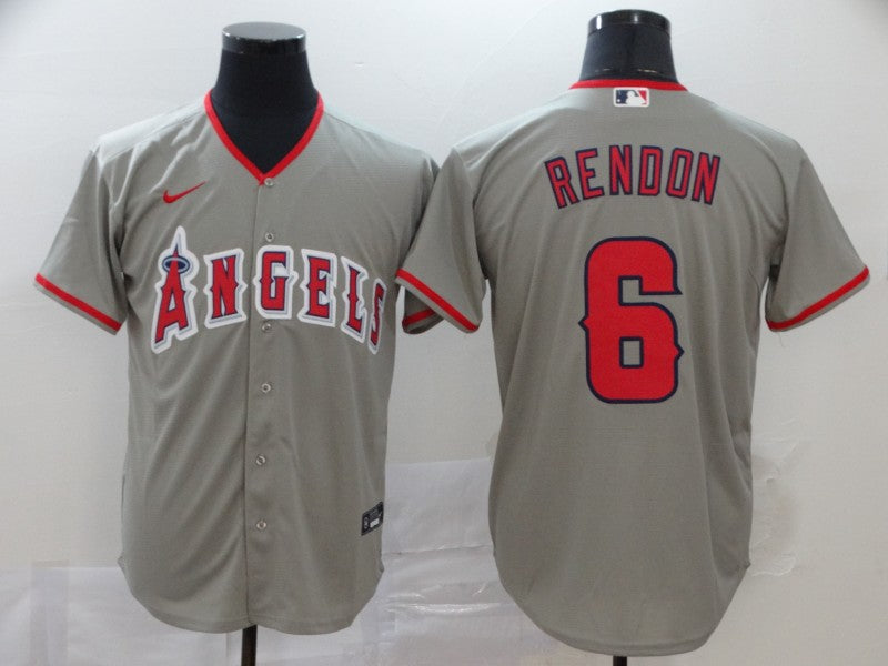 Men's Los Angeles Angels Anthony Rendons #6 Gray Sewn Baseball Jersey baseball jersey product view 1