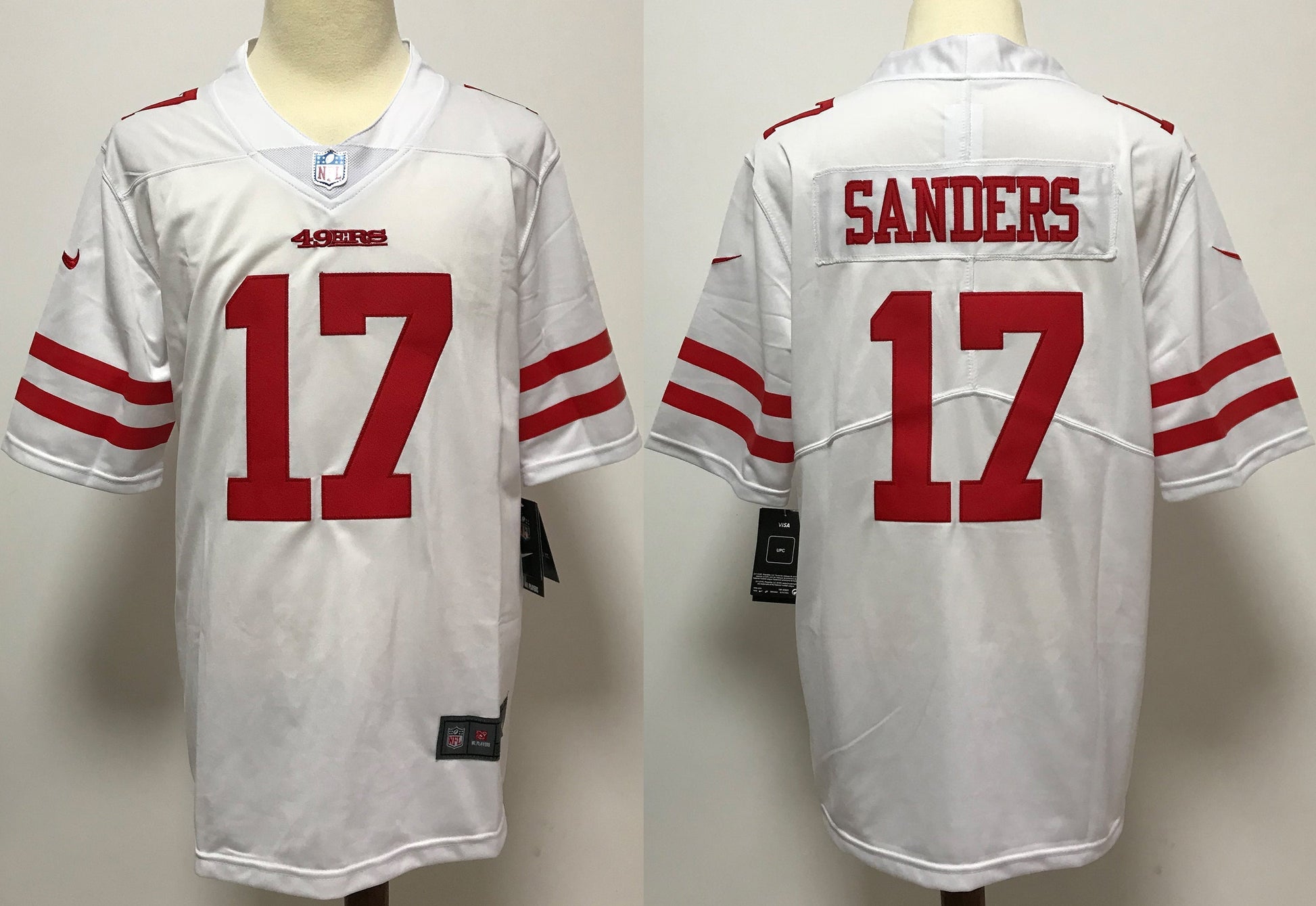 Men's San Francisco 49ers Emmanuel Sanders White Game Jersey football jersey product view 1
