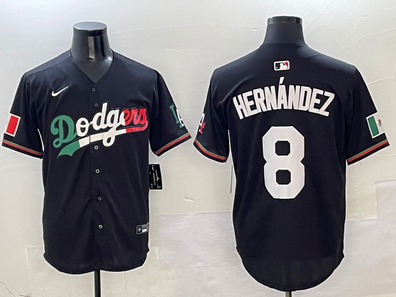 Men's Los Angeles Dodgers Enrique Hernandez Black Player Game Jersey baseball jersey product view 1