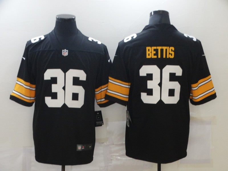 Men's Pittsburgh Steelers Jerome Bettis Black Player Game Jersey football jersey product view 1