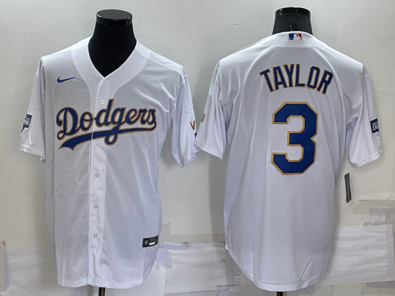 Men's Los Angeles Dodgers Chris Taylor #3 White Stitched Jersey1 baseball jersey product view 1