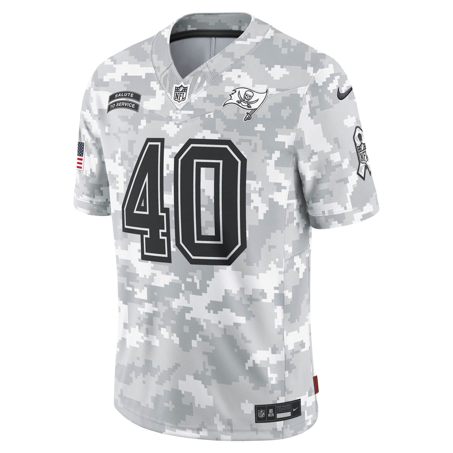 Mike Alstott Tampa Bay Buccaneers 2024 Salute to Service Retired Limited Jersey - Arctic Camo football jersey product view 2