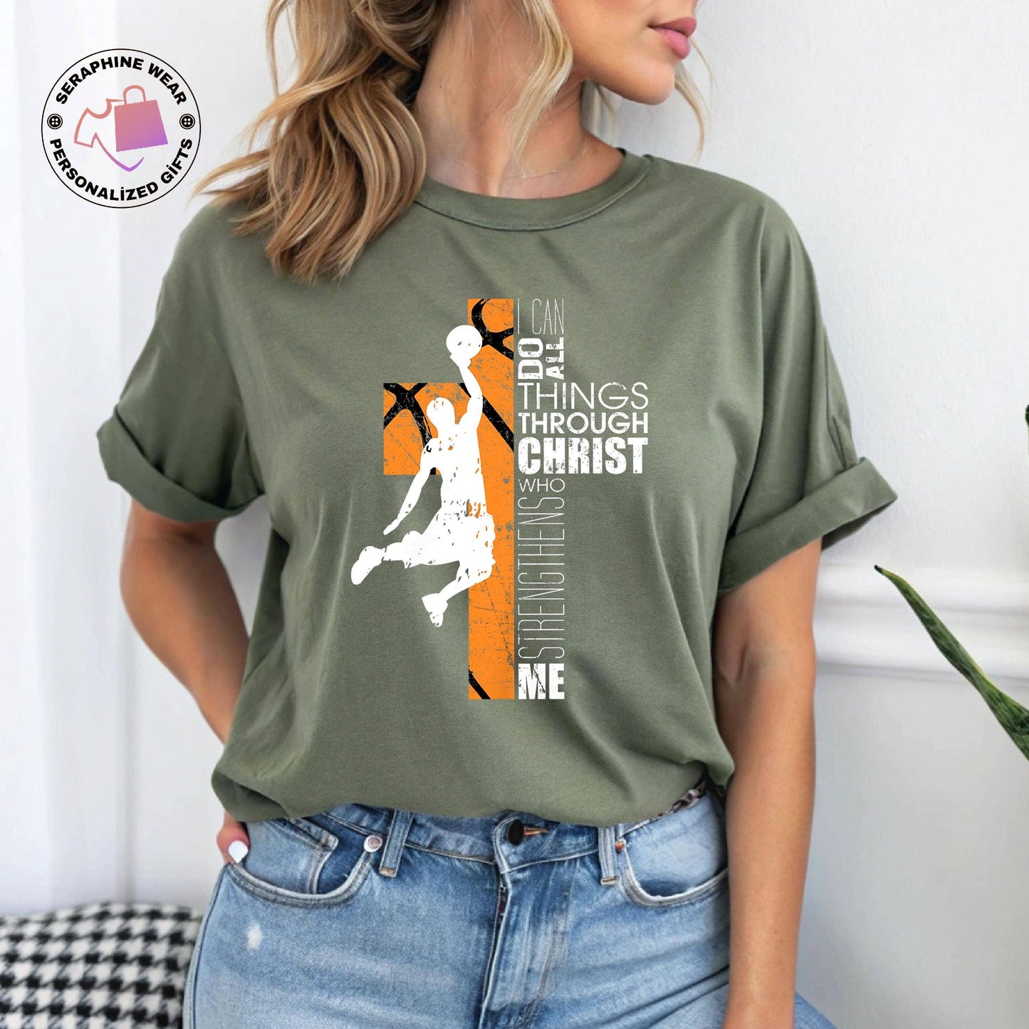 Philippians 4 13 Christian Basketball Cross Tee Unisex T-shirt, Sweatshirt, Hoodie, Long Sleeve Tee - T-Shirt, Sweatshirt, Hoodie