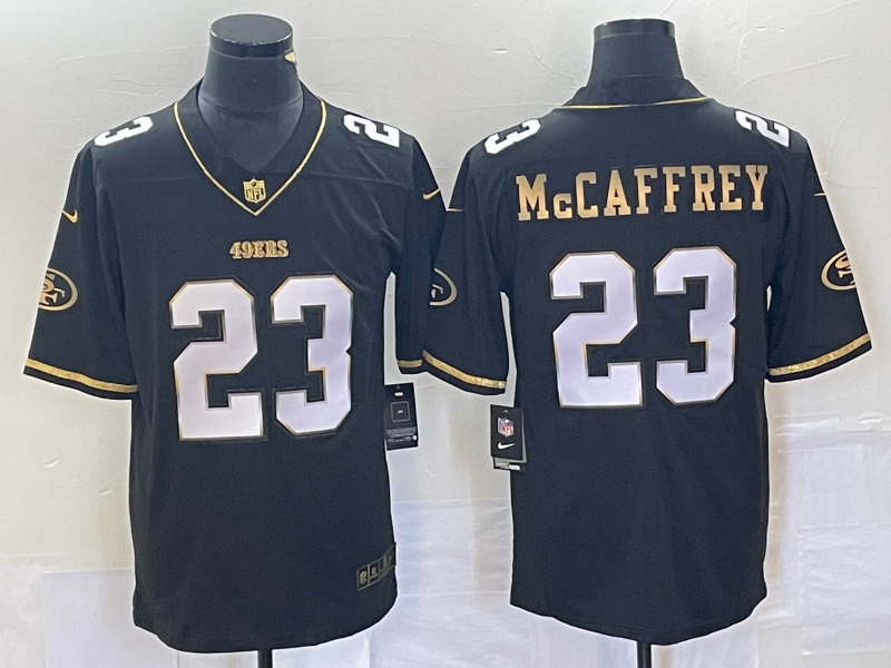 Men's San Francisco 49ers Christian McCaffrey Black Game Player Jersey football jersey product view 1
