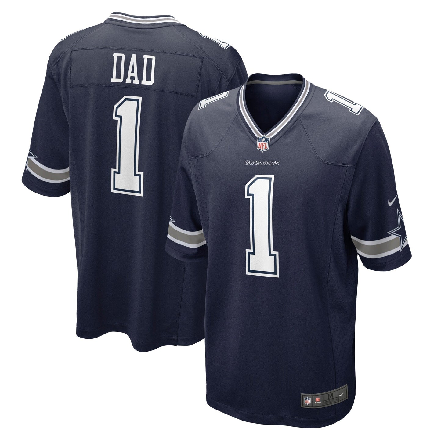 Number 1 Dad Dallas Cowboys Game Jersey - Navy football jersey product view 1