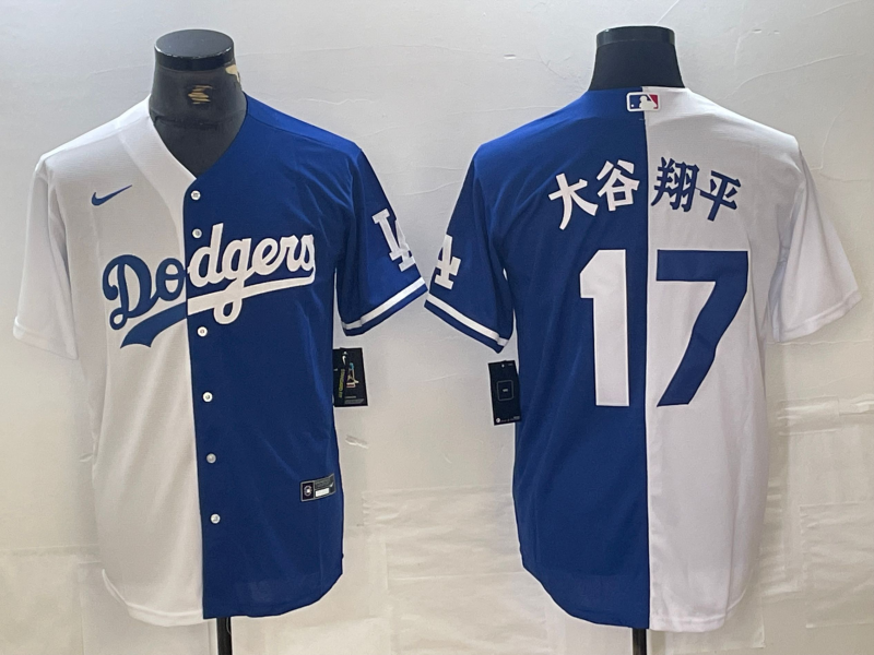 Men's Los Angeles Dodgers Shohei Ohtani White/Blue Replica Player Jersey baseball jersey product view 1