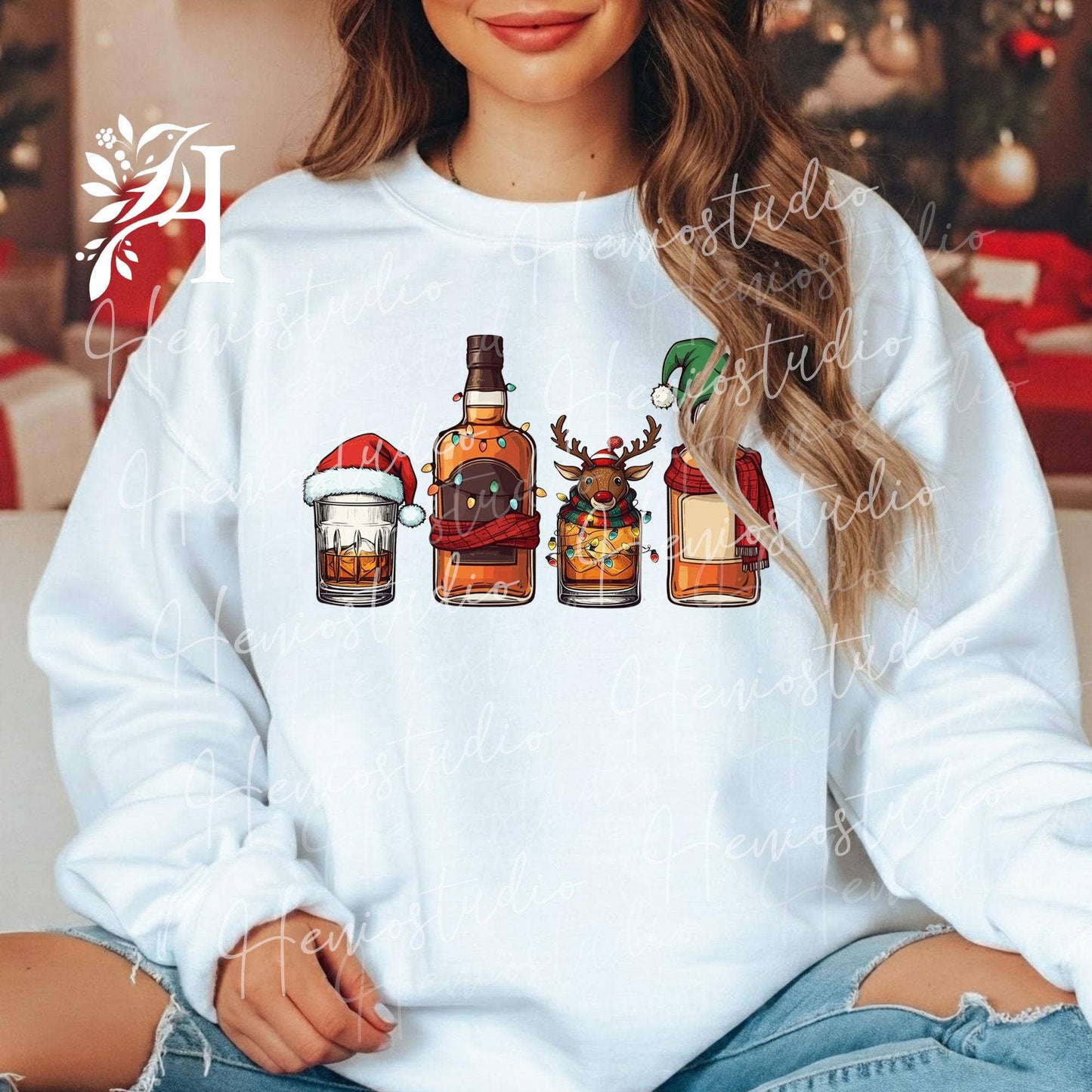 Whiskey Lovers Merry Christmas Sweatshirt T-Shirt Gift Unisex T-shirt, Sweatshirt, Hoodie, Long Sleeve Tee - T-Shirt, Sweatshirt, Hoodie