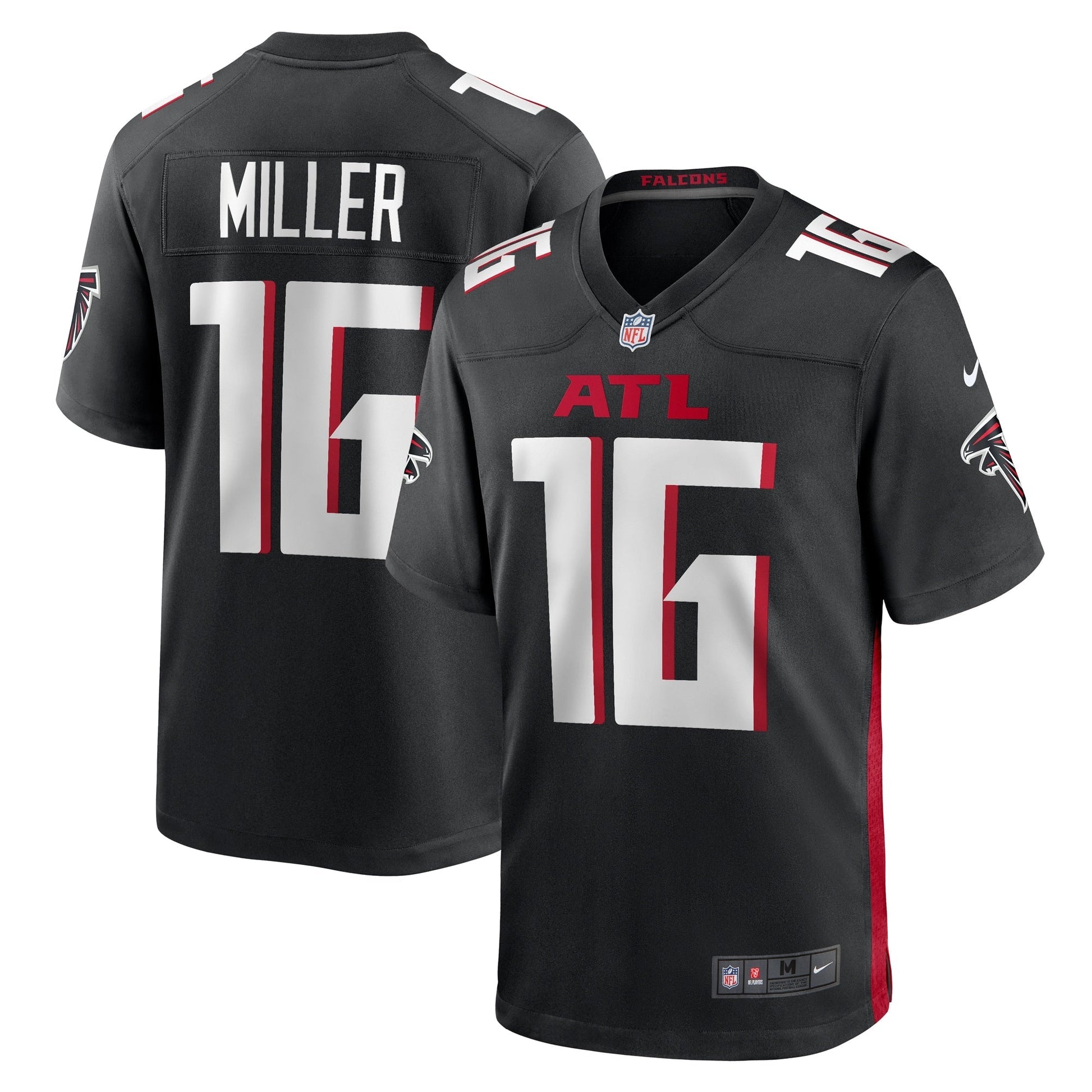 Scotty Miller Atlanta Falcons Game Jersey - Black football jersey product view 1