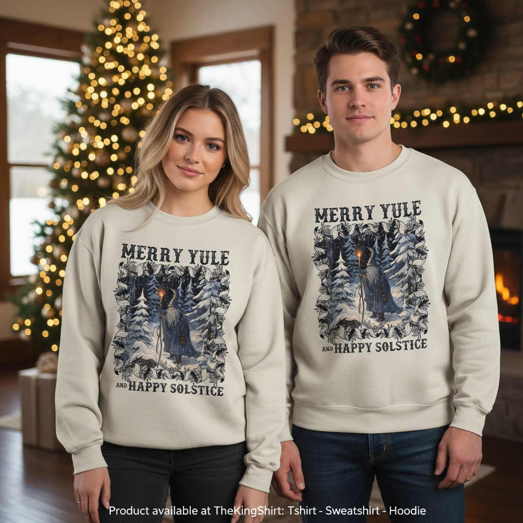 Merry Yule Pagan Winter Solstice Sweatshirt Unisex T-shirt, Sweatshirt, Hoodie, Long Sleeve Tee - T-Shirt, Sweatshirt, Hoodie