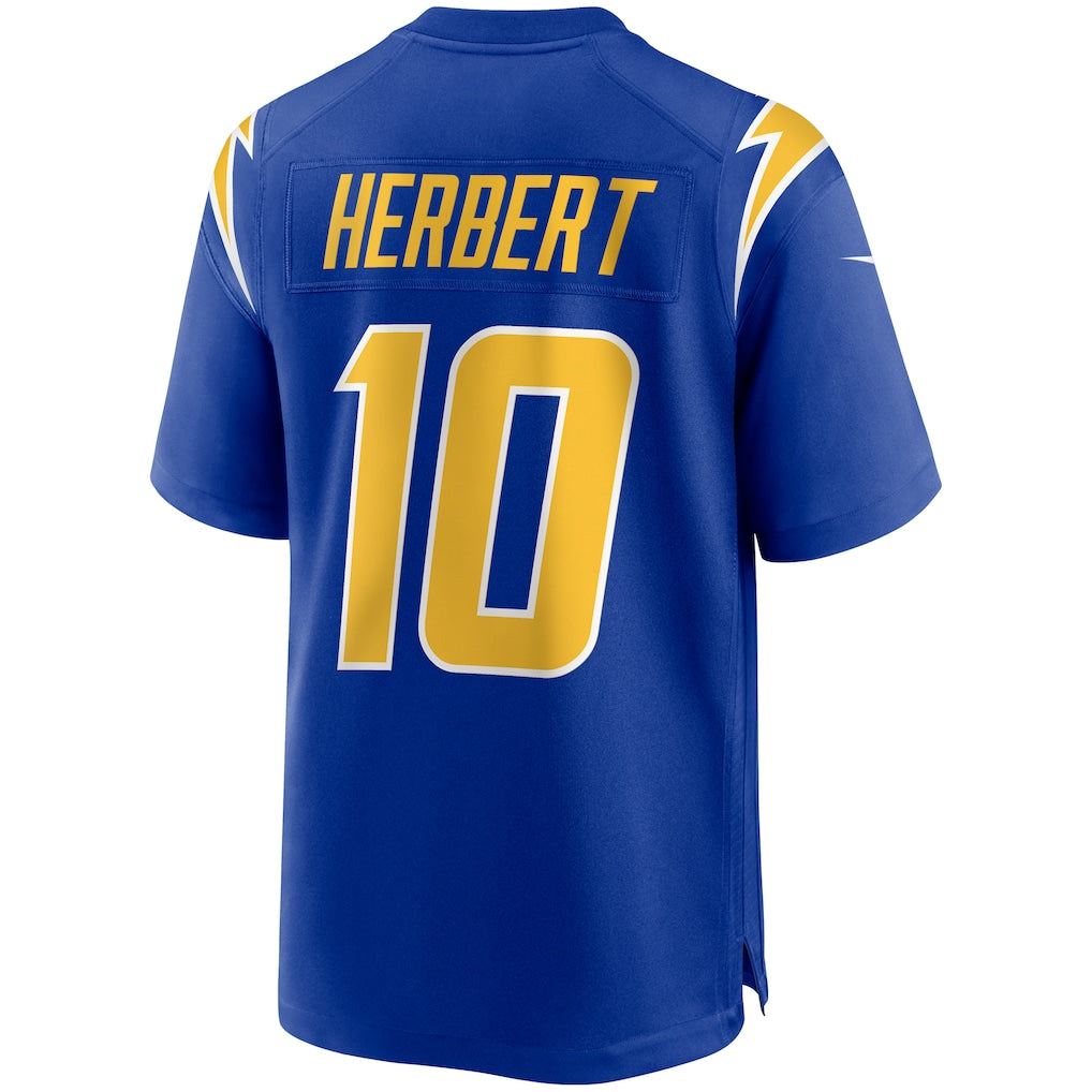 LA.Chargers #10 Justin Herbert Royal Alternate Game Jersey football jersey product view 1