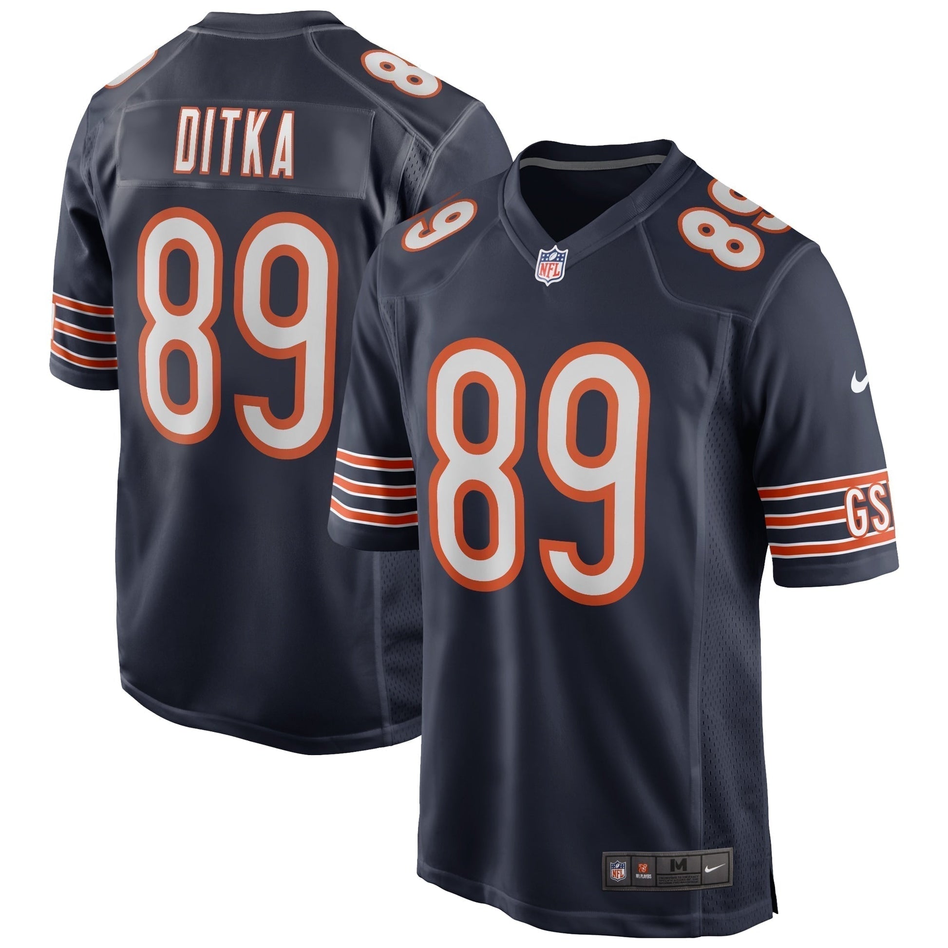 Mike Ditka Chicago Bears Game Retired Jersey - Navy football jersey product view 1