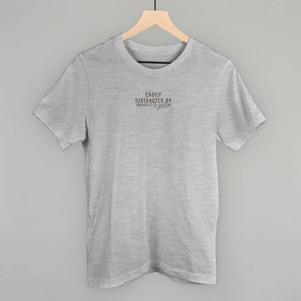 Easily Distracted By Books and Yarn Unisex T-shirt, Sweatshirt, Hoodie, Long Sleeve Tee - T-Shirt, Sweatshirt, Hoodie