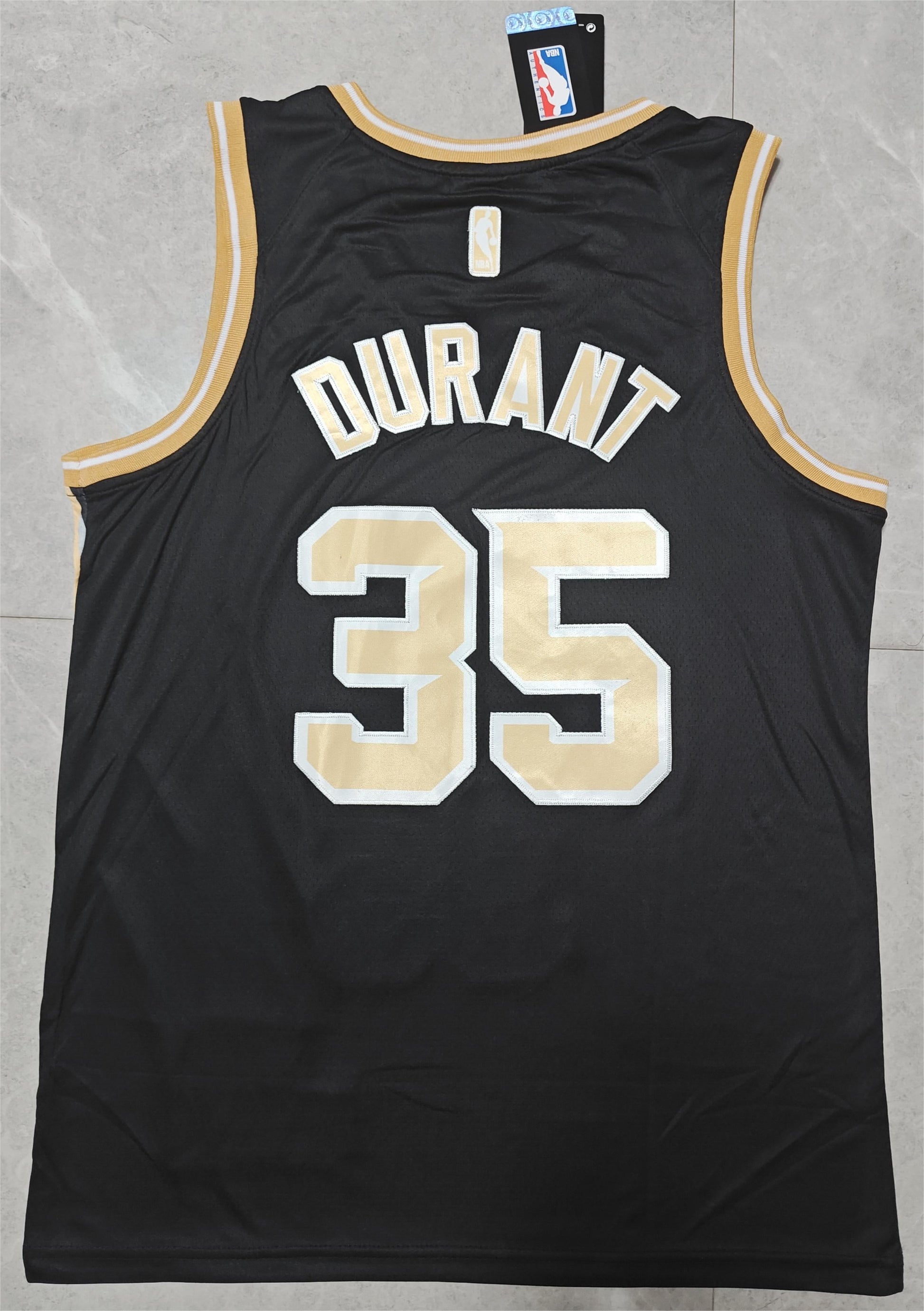 24 Suns #35 Durant black and gold jersey basketball jersey product view 3