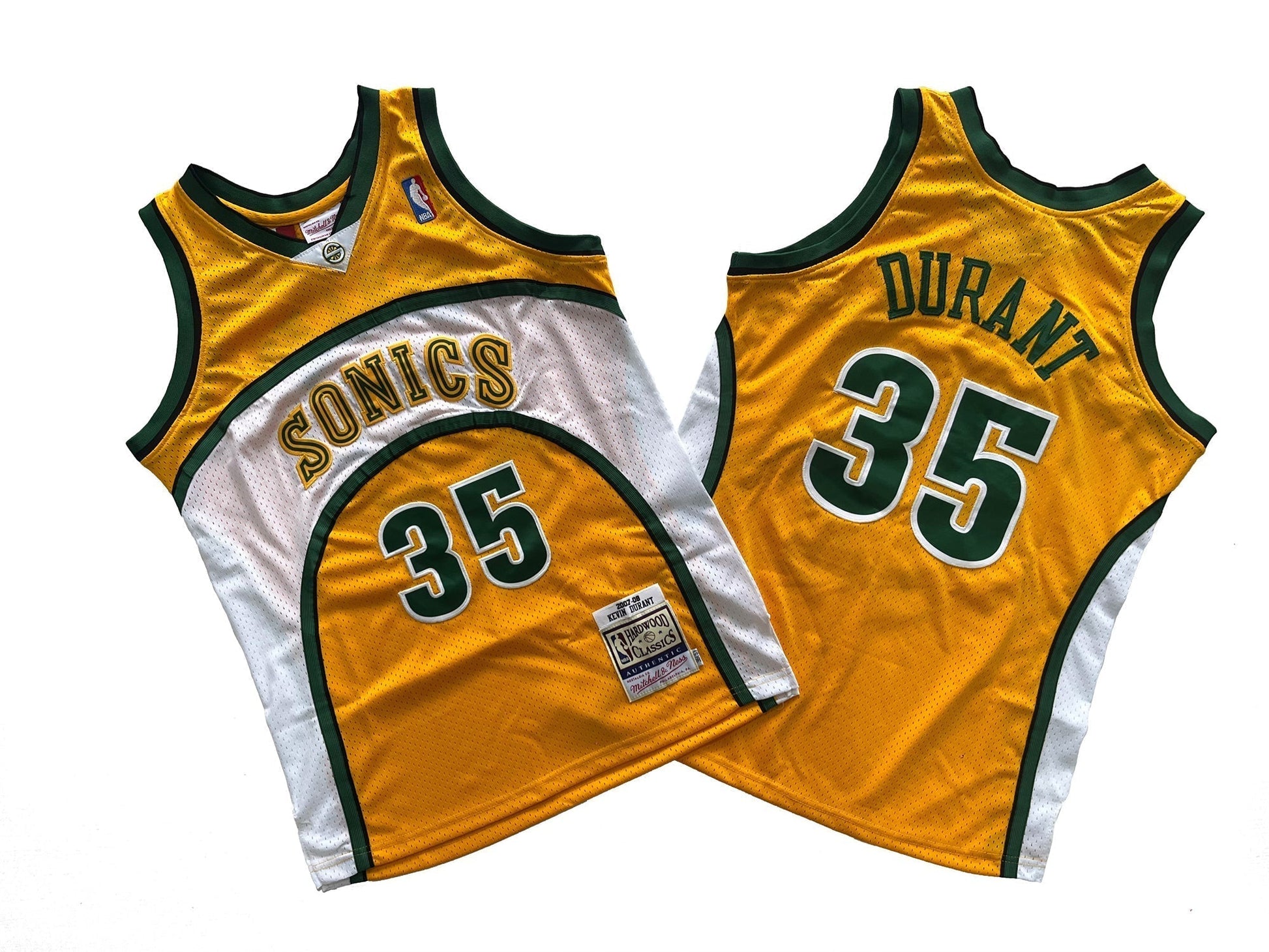 SuperSonics No. 35 yellow 07-08 season Mitchell retro jersey-Kevin Durant basketball jersey product view 3