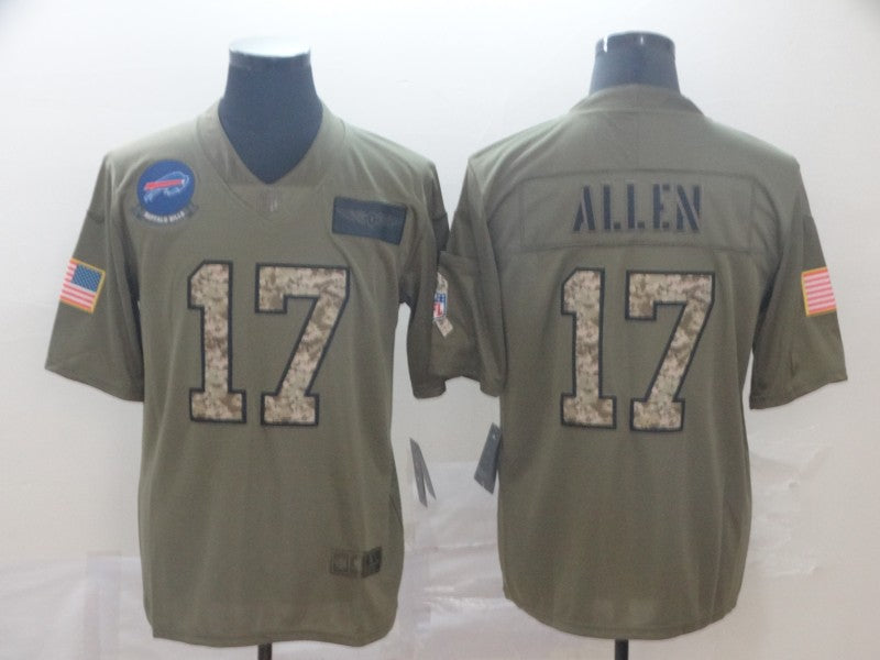 Men's Buffalo Bills Josh Allen #17 Brown Authentic Game Jersey1 football jersey product view 1