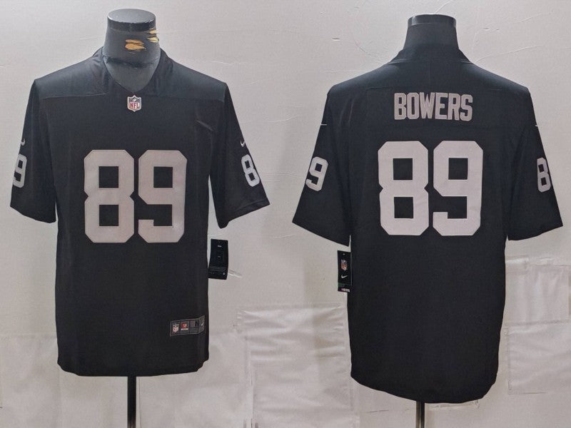 Men's Las Vegas Raiders Brock Bowers #89 Black 2024 NFL Draft First Round Pick Player Game Jersey1 football jersey product view 1