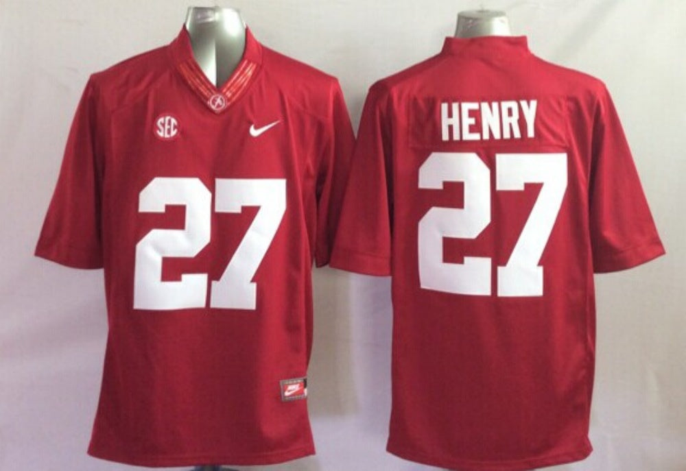 Men's Alabama Crimson Tide Derrick Henry Crimson Player Game Jersey sports jersey product view 1