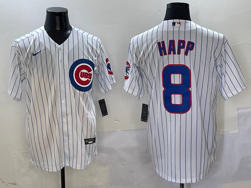 Men's Chicago Cubs Ian Happ White Home Replica Player Jersey baseball jersey product view 1