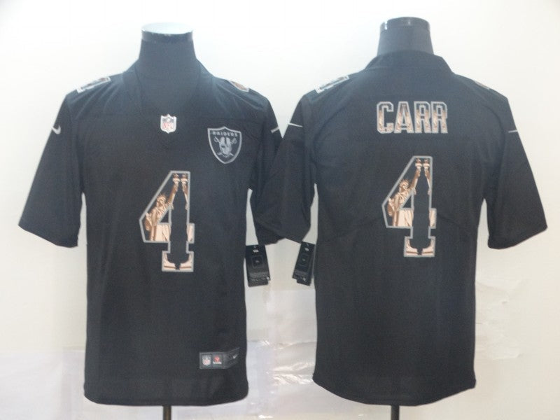 Men's Las Vegas Raiders Derek Carr #4 Black Player Game Jersey1 football jersey product view 1