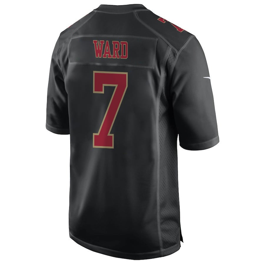 Charvarius Ward 7 San Francisco 49ers Super Bowl LVIII Patch Fashion Game Men Jersey - Carbon Black football jersey product view 3