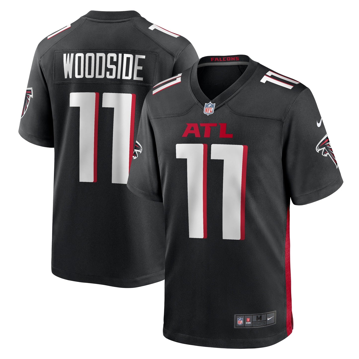 Logan Woodside Atlanta Falcons Team Game Jersey - Black football jersey product view 1