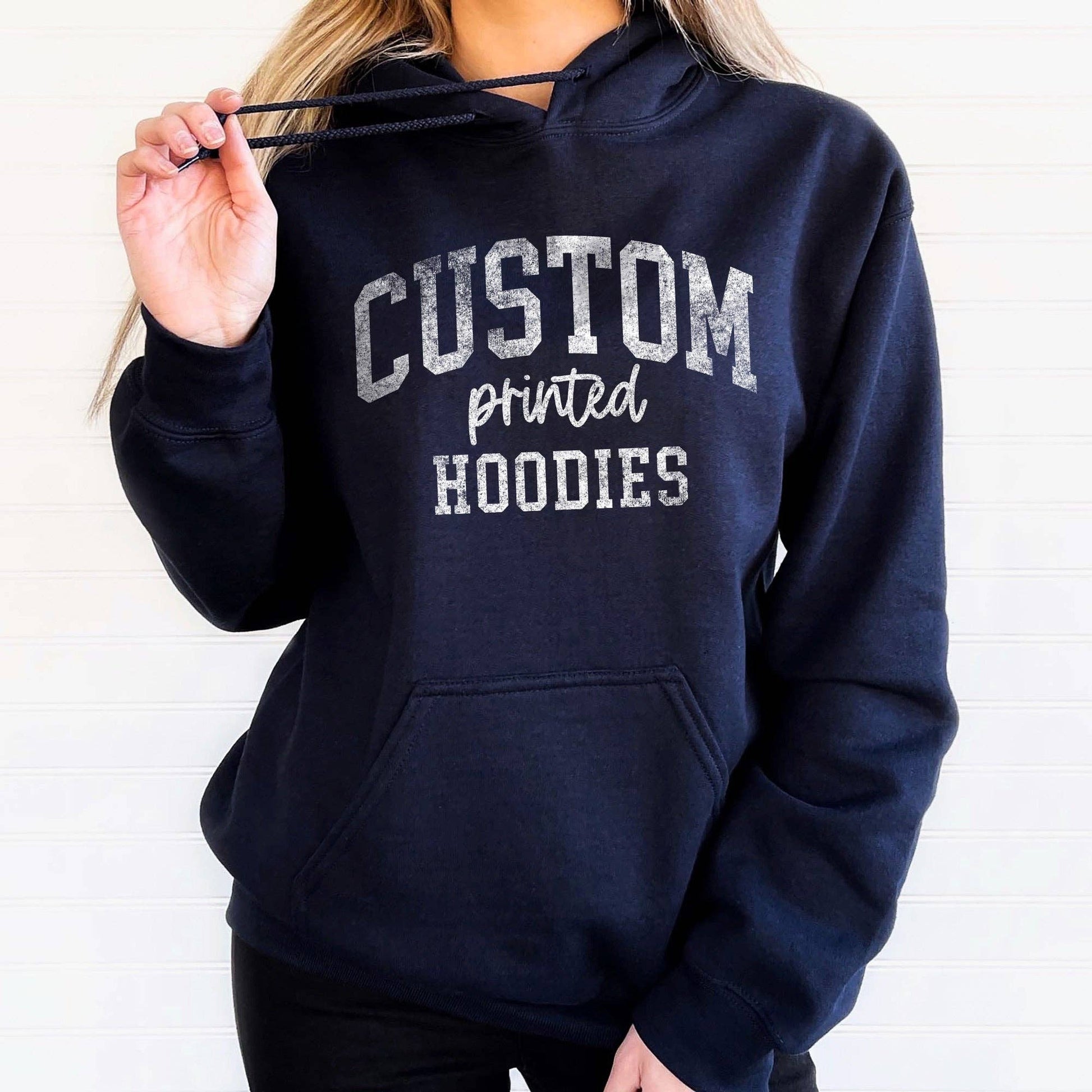One Side Custom Printed Hoodie with Your Logo or Artwork Unisex T-shirt, Sweatshirt, Hoodie, Long Sleeve Tee - T-Shirt, Sweatshirt, Hoodie