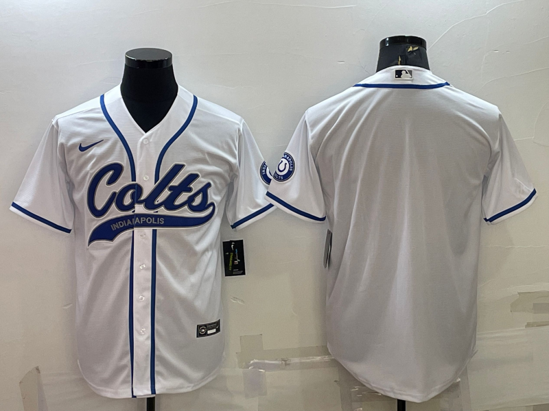 Men's Indianapolis Colts White Blank Jersey football jersey product view 1