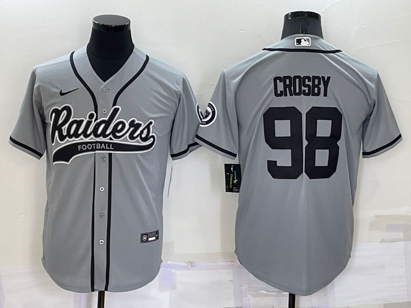 Men's Las Vegas Raiders Maxx Crosby Gray Game Jersey Joint Edition football jersey product view 1
