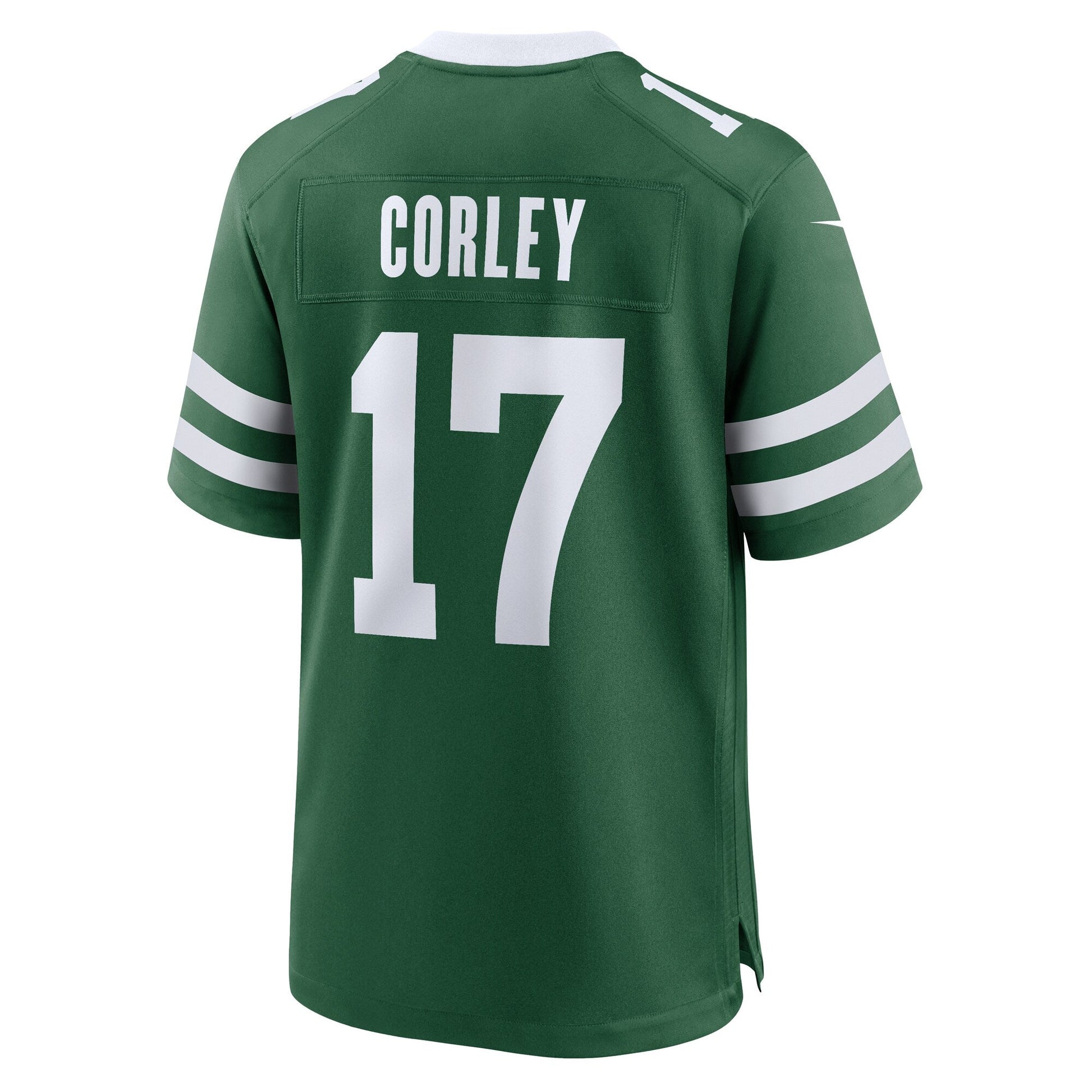 Malachi Corley New York Jets Team Game Jersey - Legacy Green football jersey product view 3