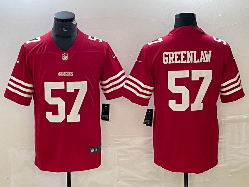 Men's San Francisco 49ers Dre Greenlaw Scarlet Game Player Jersey football jersey product view 1